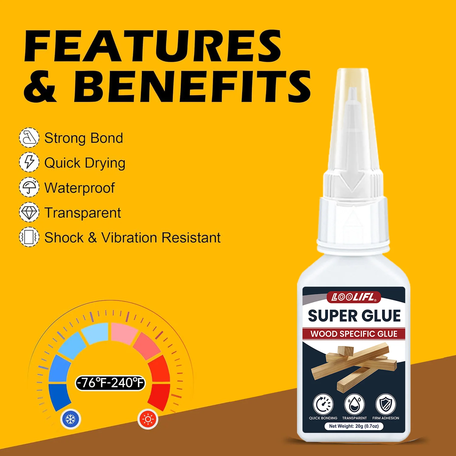 Недавно модернизированный, суперклей, тонкий и высокопрочный, 5-секундный, быстросохнущий, водонепроницаемый, стабильный, прозрачный, с прецизионной насадкой.