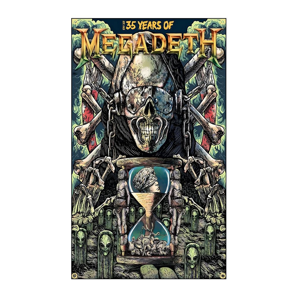 Cool M-MegadethS Heavy Rock Band Flag Polyester Digital Printing Banner for Bedroom Wall Art Out Door Tapestry Decoration