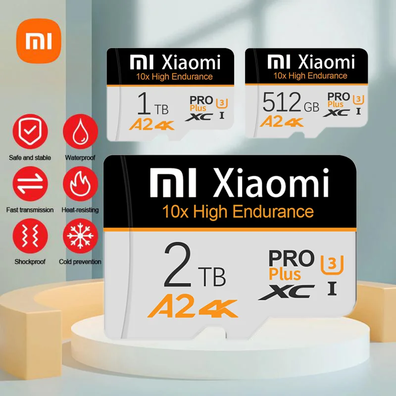 Xiaomi Memory Card Micro TF SD Card 1TB Micro SD Card U1 V10 A2 2TB 100MB/S Reading Speed Class 10 512GB Flash SD Cards for pc