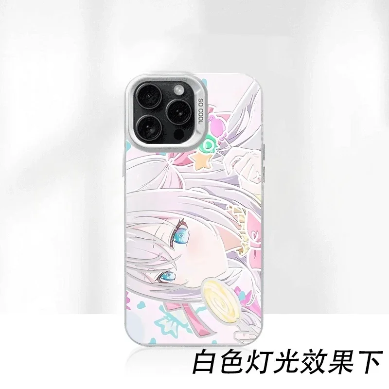 أنيمي فتاة أليسا زميل جراب هاتف آيفون 11 12 13 14 15 16 17 برو ماكس زائد الهواء البسيطة أليها يخفي غطاءها الروسية #1