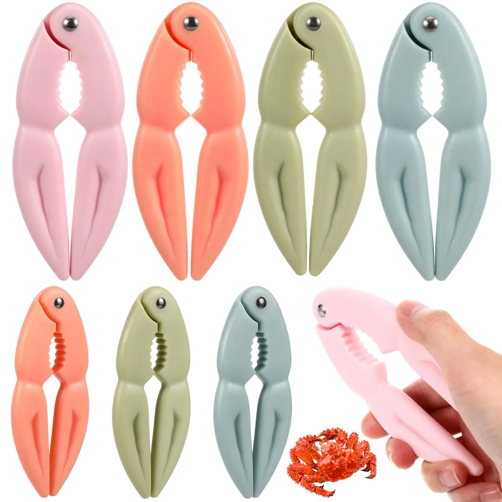 

8 Pcs Crab Clip Tool Ergonomic Use Sturdy Construction Versatile Shellfish Crackers Kitchen Gadgets Portable Lobster