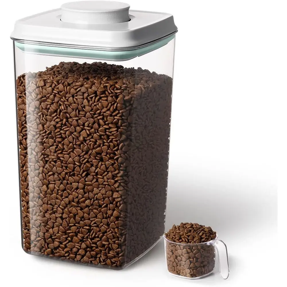 130ml Scoop – 4L/4.2qt Airtight Dog Food Container for Kibble & Treats, BPA-Free Cat Food Storage Container, Stackable Lid Plast