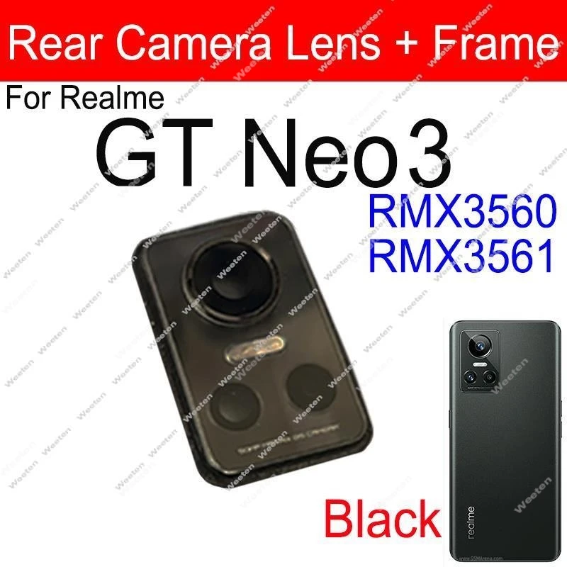 Rear Camera Glass Lens Cover For Realme GT2 GT Neo 3 3T Back Camera Lens and Frame Holder Replacement Parts