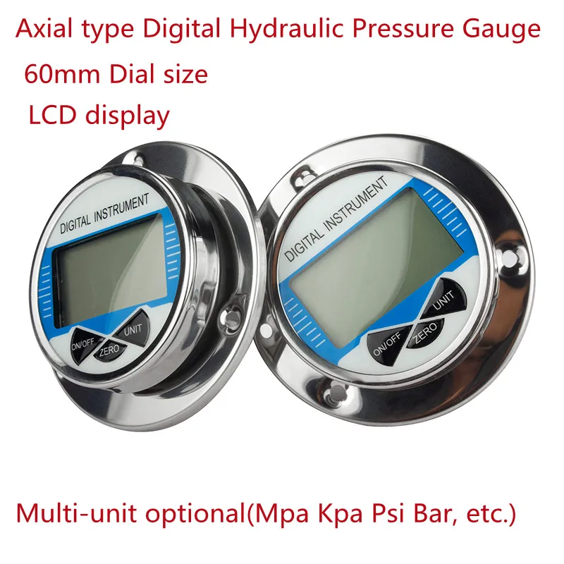 

Axial 60mm LCD Stainless Steel HydraulGas/Water/Fuel Digital Manometer 60Mpa Wireless LCD Digital Pressure Gauge Pressure Meter