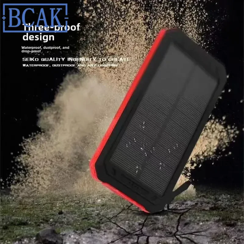 New Style Solar Power Bank 20000 Outdoor Camping Light Mobile Phone Multi-function Portable Large-capacity Mobile Power Supply B