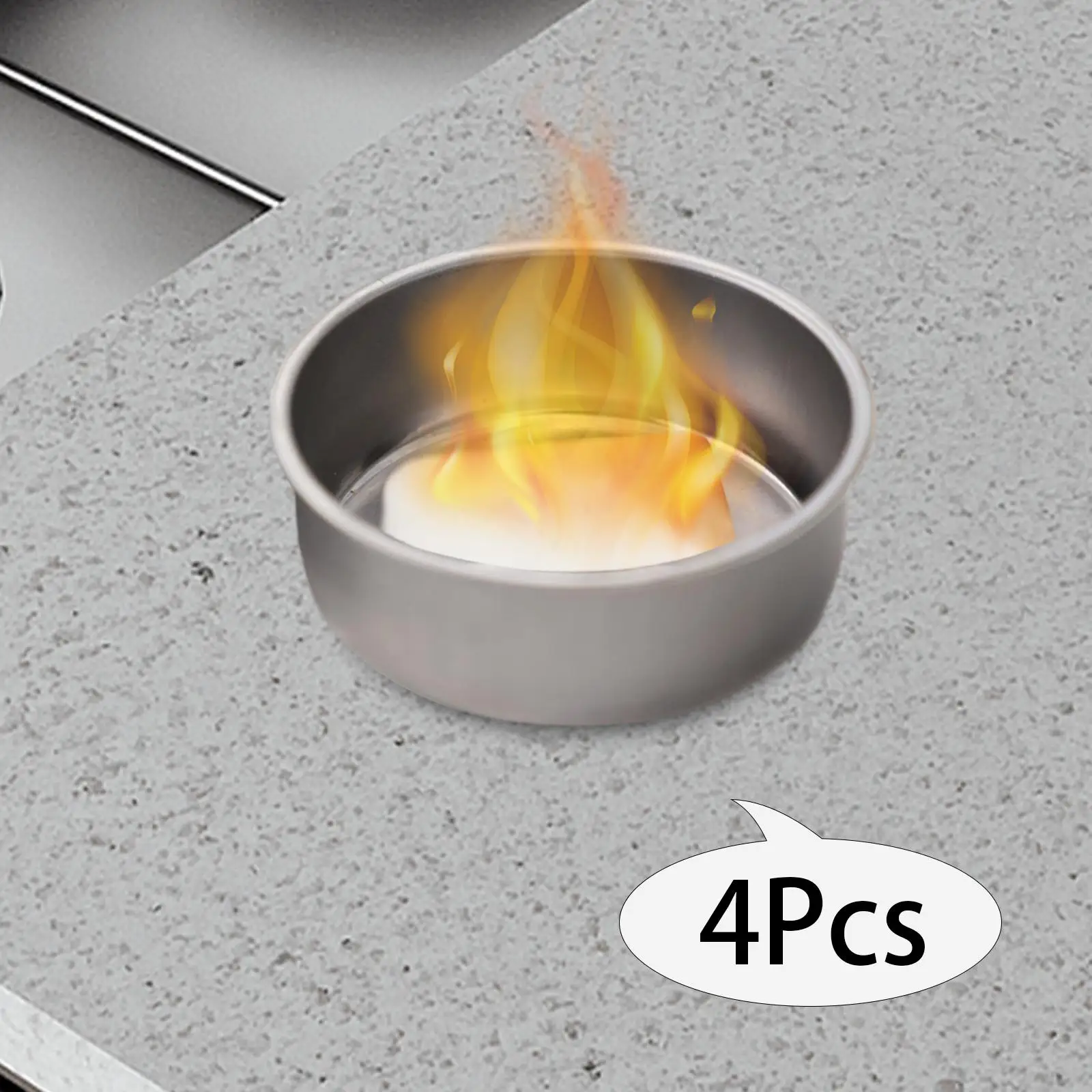 Suporte de combustível de calor para acampar Bandejas duráveis de aquecimento de buffet Suporte leve de combustível enlatado para caminhadas Buffet para churrasco, 4 pcs