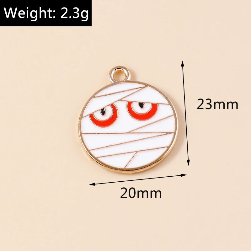 Leslie 10 stücke Mode Halloween Charme Emaille Horror Augapfel Spinne Hexe Geist Kürbis Anhänger für DIY Schmuck machen Accessoires – Detail 18