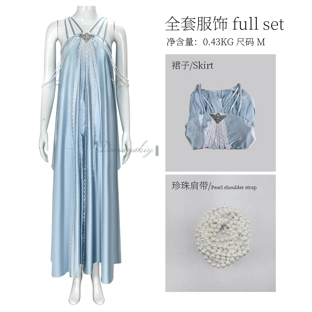 

Princess Space Battle disfraz Amidala Light Blue Slip Nightdress Cosplay disfraz Adult Women Fantasia Outfit Padme For Halloween