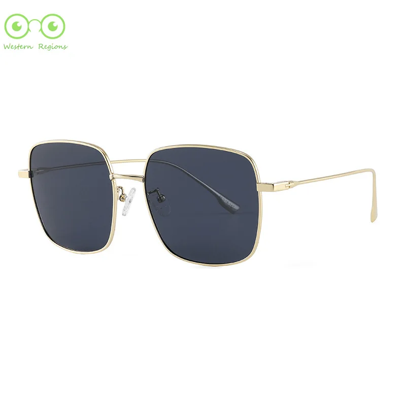 Men's handsome motorcycle women's fashionable sunglasses universal widened and anti-ultraviolet metal sunglasses uv400 simple