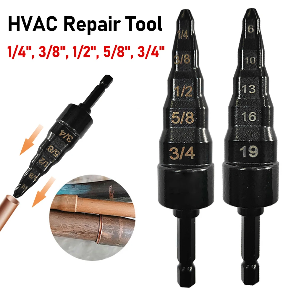 Repair Tool Air Conditioner Copper Pipe Expander Drill Bit Set 5 In 1 Copper Tube Expander For Hex Handle Hand Drill HVAC Repair