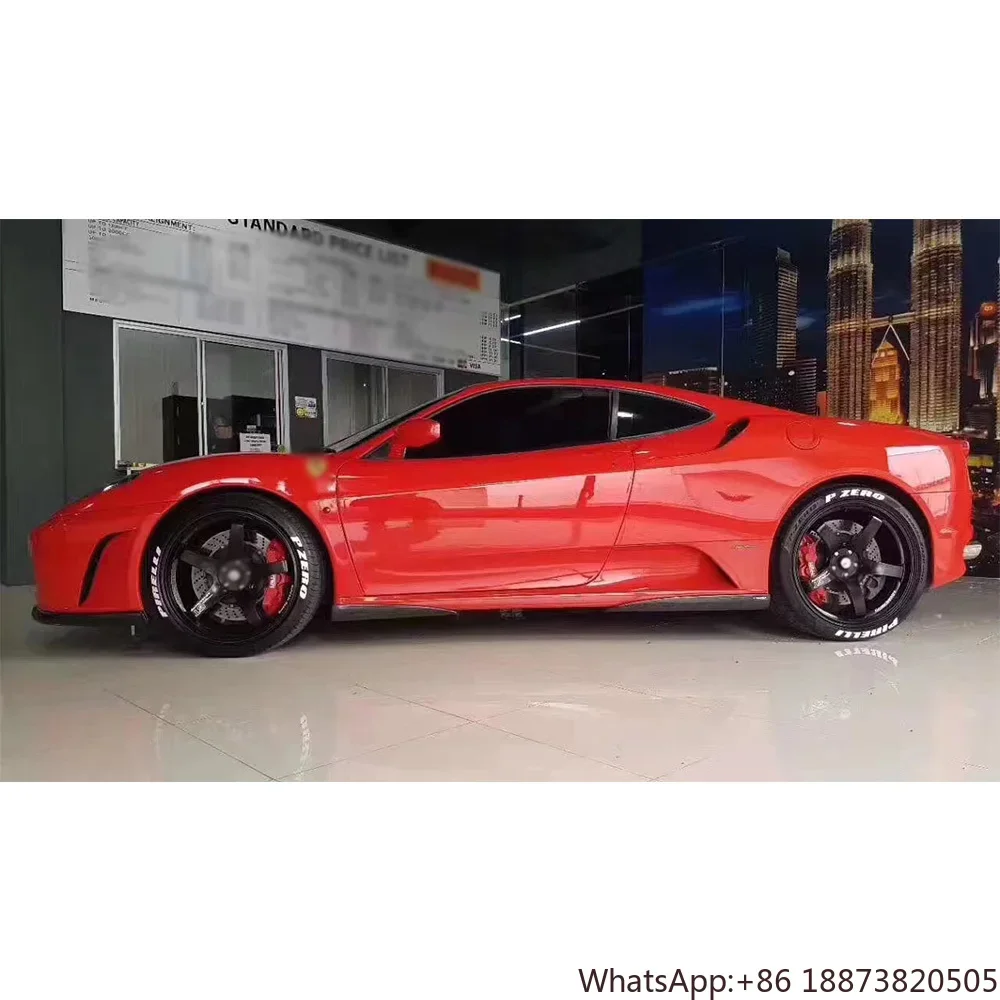 Carbon Fiber Body Kit para Ferrari F430, Modificado Modificado, Frente e Traseiro Lábio, Saia Lateral, Cauda Wing Hood