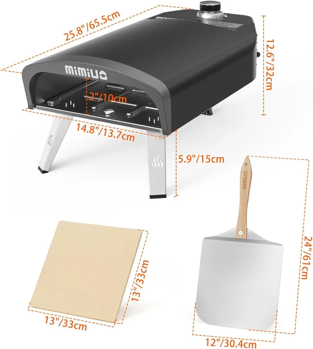 Газовая духовка для пиццы для улицы-портативные пропановые духовки для наружной установки-стандартный Камень 13 дюймов, идеально