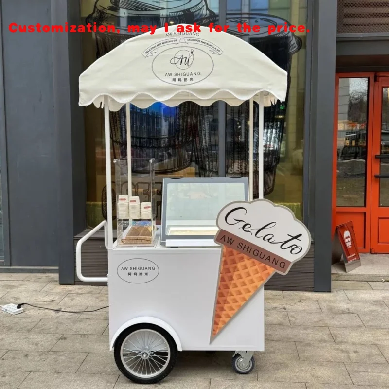 custom.Food Trucks High Quality Push Cart Freezer Display Food Retail Hotels Bakeries Shops