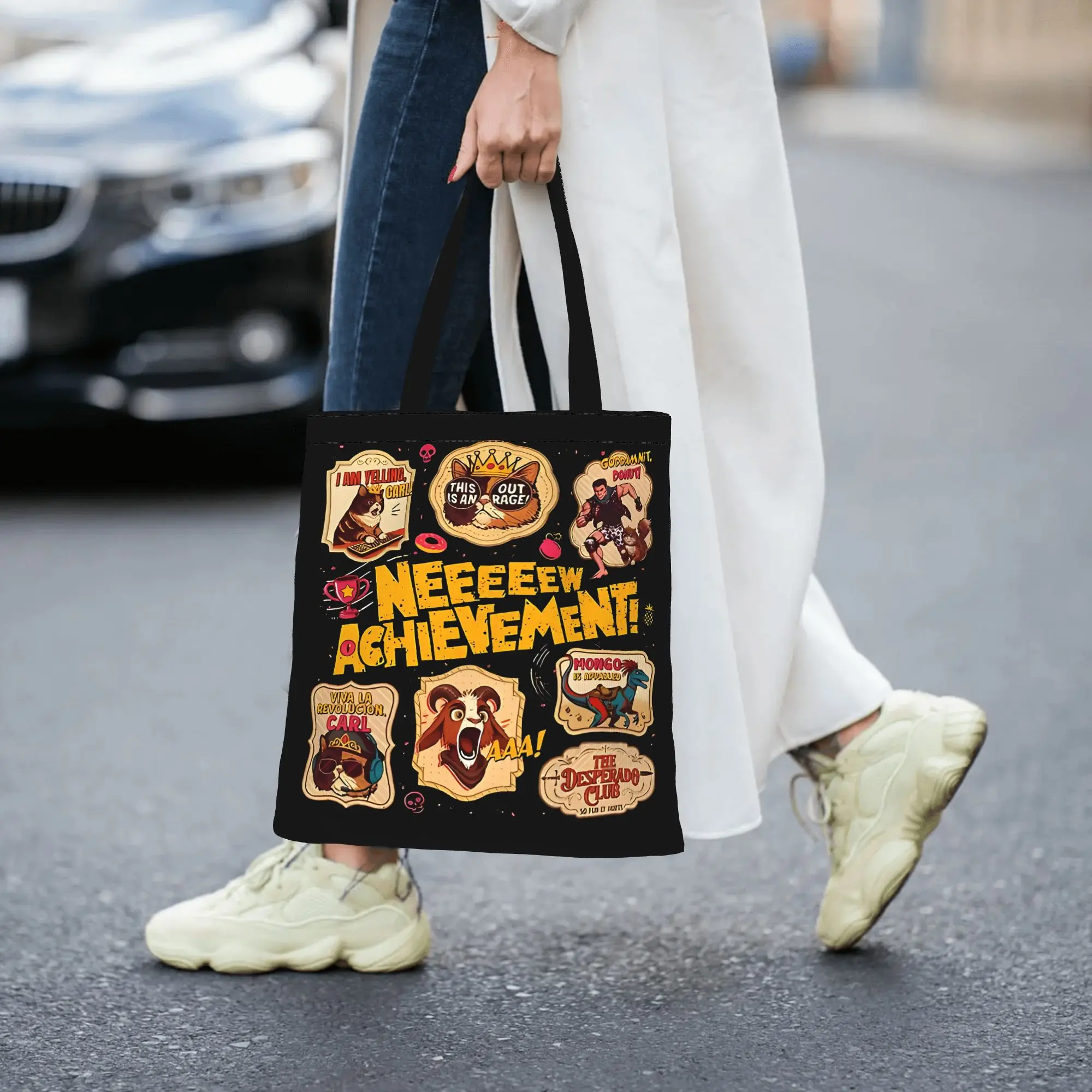Dungeon Crawler Carl canvas tote bag,  urban style for daily shopping and casual outings