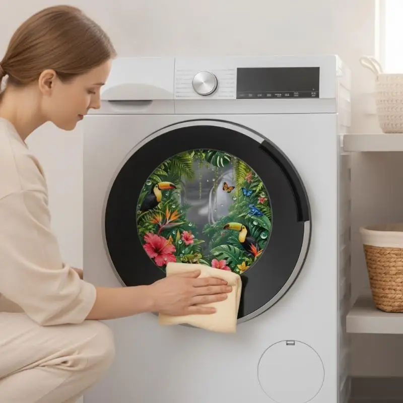 Creative Decorative Wall Sticker Balcony Washing Machine Decor Sticker - Adding Uniqueness To Monotonous Appliances