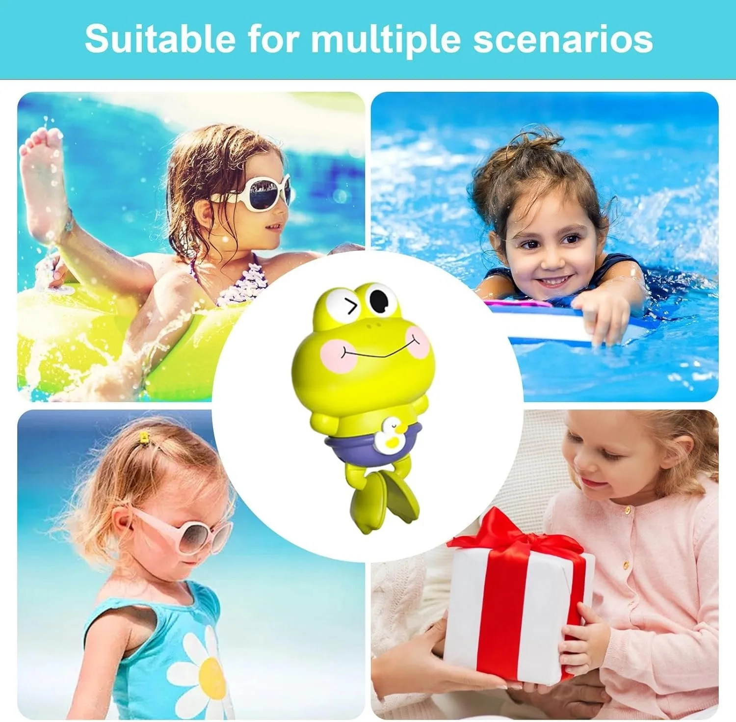 Jouets flottants de baignoire en forme d'animal pour enfants, jouets de piscine à remonter, jeu d'eau HOPlay pour enfants