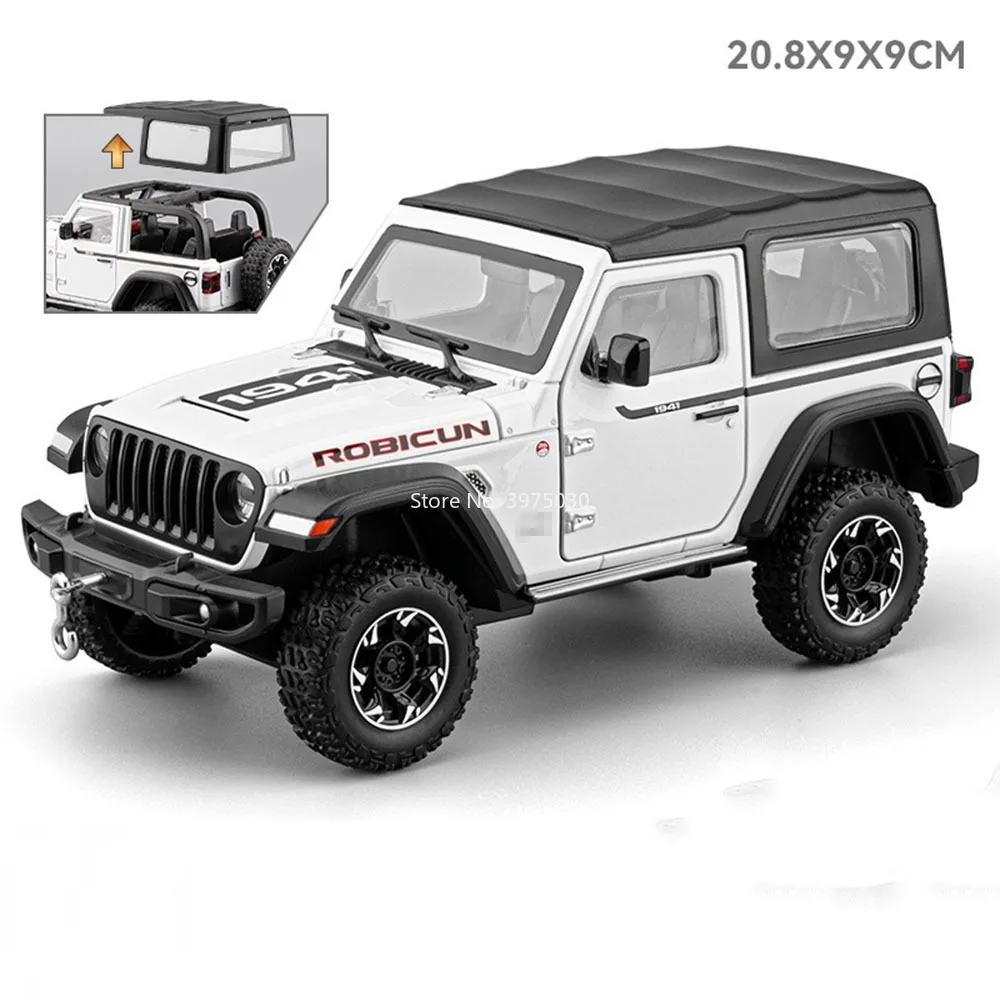 1:24 Schaalmodel Wrangler Rubicon Auto's Miniatuur Speelgoed Modellen Legering Spuitgietwerk Rubberen Banden Wiel Terugtrekbaar Off-road voor Volwassenen Verrassing