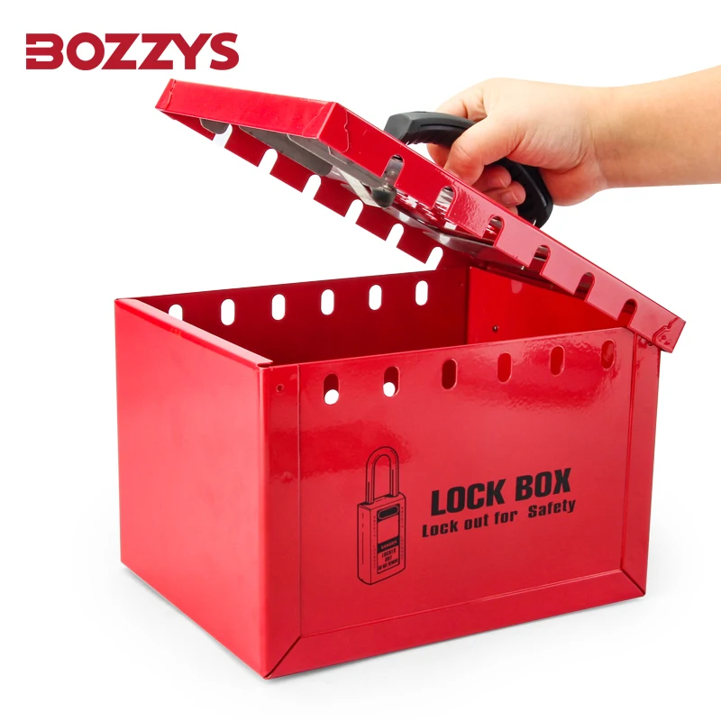 BOZZYS Protable Steel Group Lockout Boxes with 12-holes for Management of Industrial Equipment BD-X04