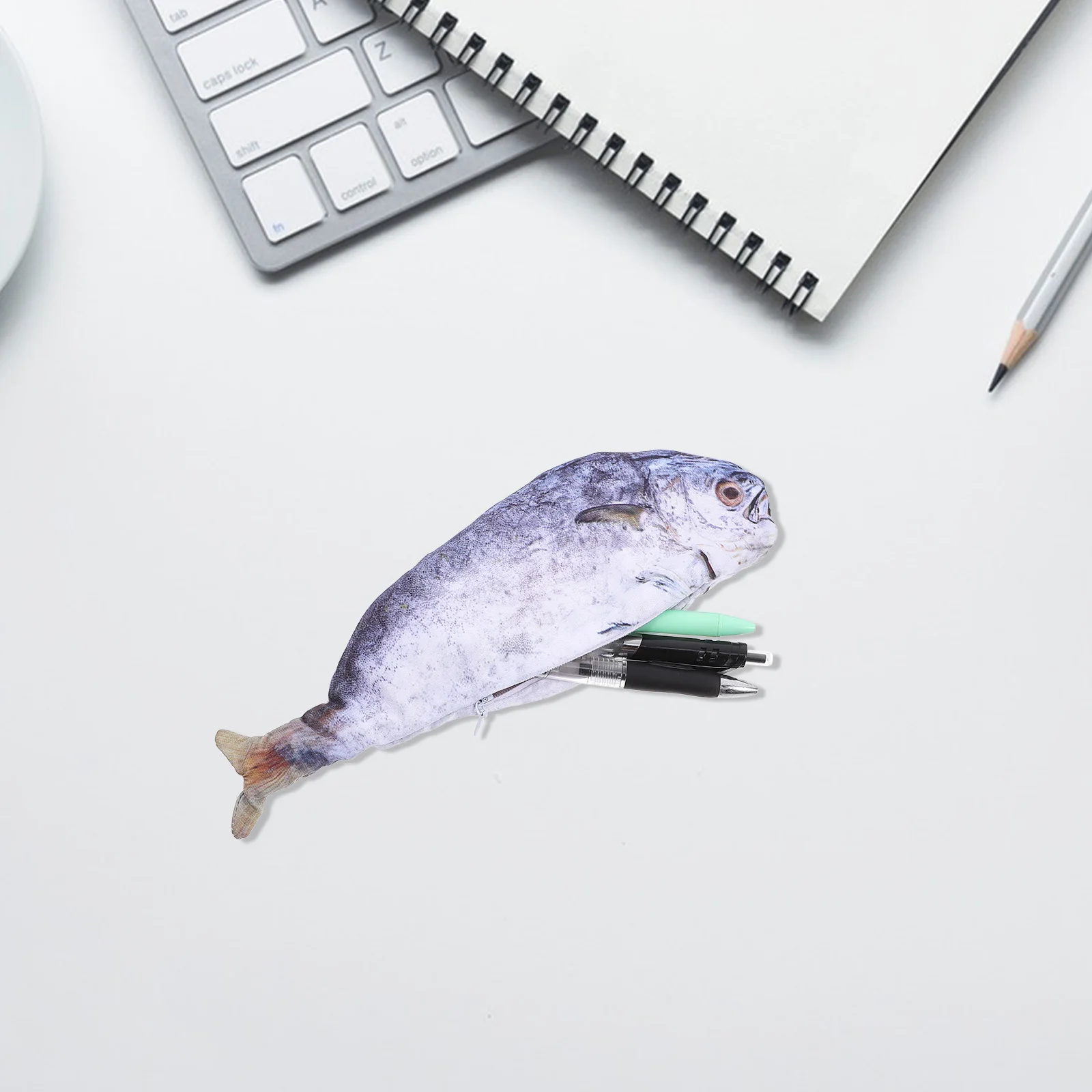 

Fish Shaped Pencil Novelty Waterproof Pen Bag Large Capacity Stationery Pouch Makeup Brush Organizer Cartoon