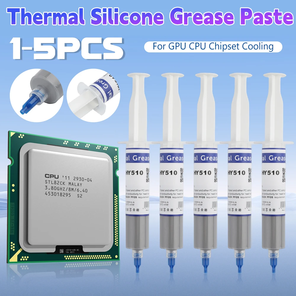 HY510 GPU CPU-Wärmeleitpaste, GPU-Wärmeleitfähigkeit, zusammengesetztes Silikonfett, CPU-Chipsatz-Kühlung, CPU-grauer Kühler