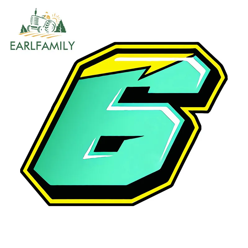 Green-Yellow Racing Number Sticker, Waterproof PVC Decal for Motorcycle & Surfboard