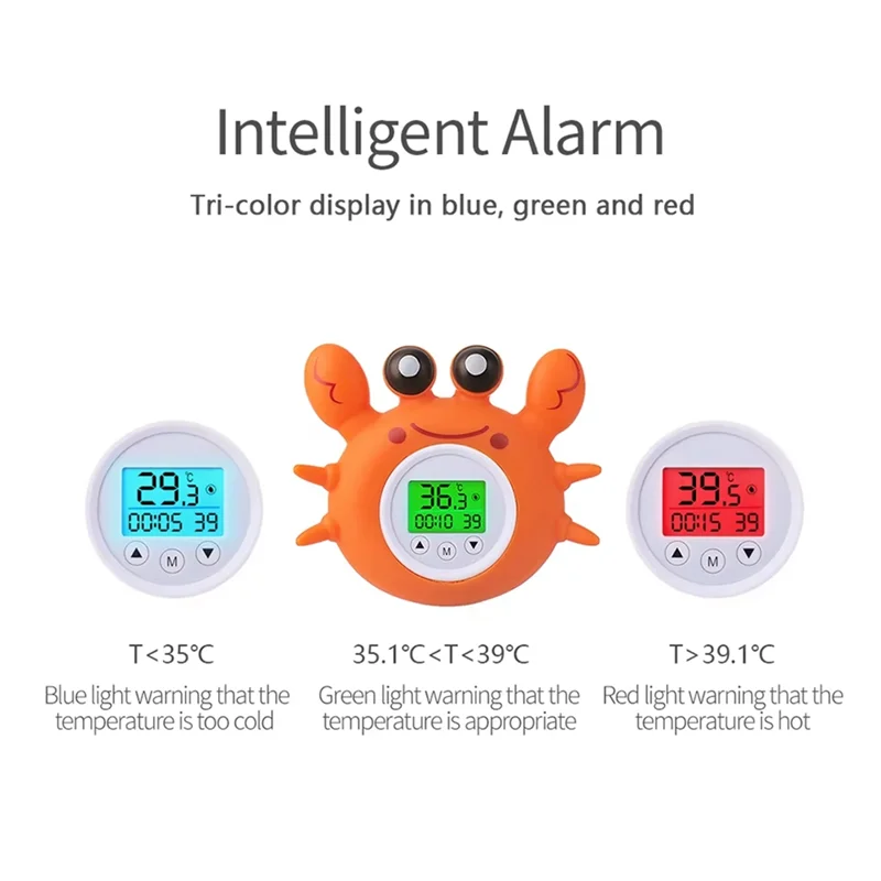 ABFN-مقياس حرارة حمام للأطفال مع درجة حرارة الغرفة ثلاثي الألوان بإضاءة خلفية عرض فهرنهايت ومئوية لعبة حمام عائمة آمنة