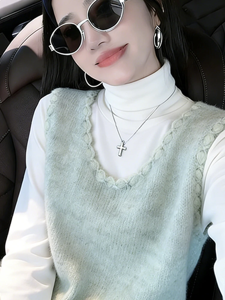 سترة محبوكة مستديرة من Ele Lightnen Ne Svel للنساء لخريف وشتاء جديد Sle ular بلوزة ذات طبقات جميلة للغاية