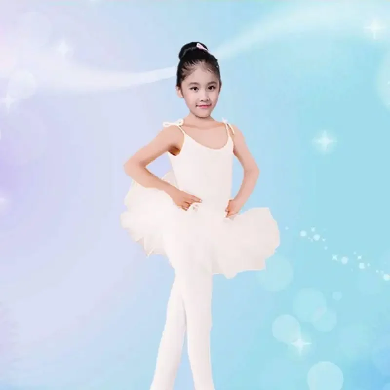 Jupe de Ballet à bretelles pour enfants, Costumes de danse pour filles, vêtements d'exercice, petite jupe moelleuse de princesse
