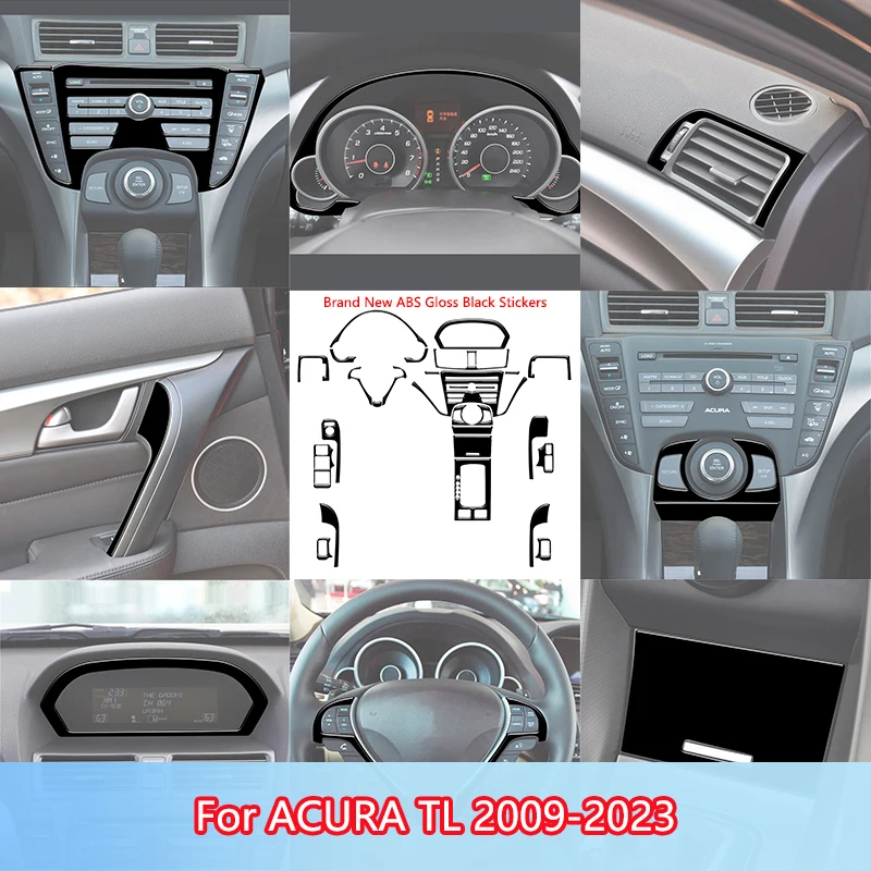 Brand New ABS Gloss Black Stickers For ACURA TL 2009 2010 2011 2012 2013 2014 2015 2016 2017 2018-2023 Car Interior Accessories