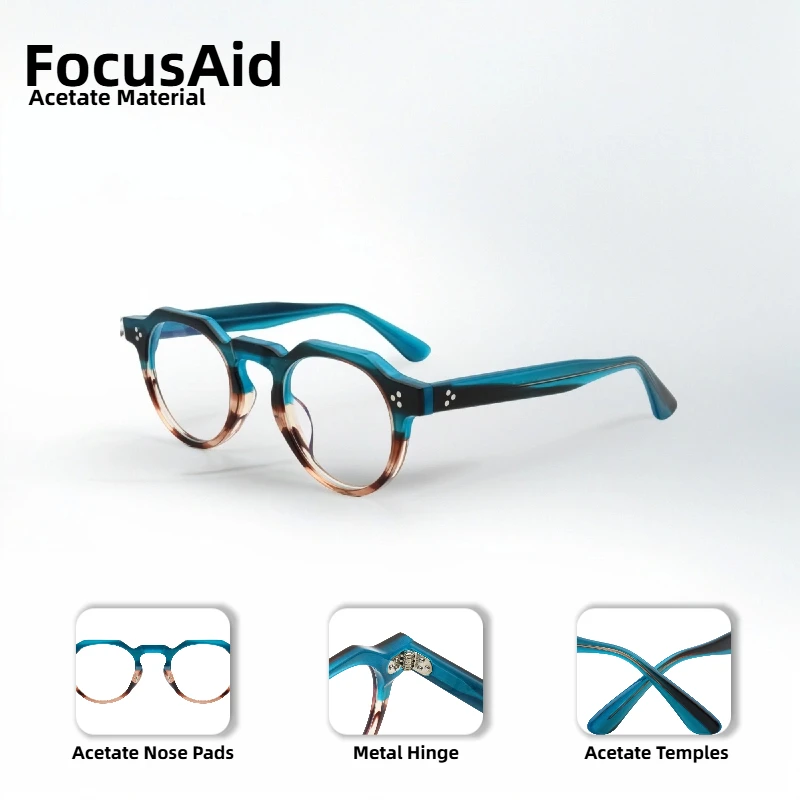 

Retro fashion oval women's optical glasses literary style high-quality acetate material men's frame transparent lens