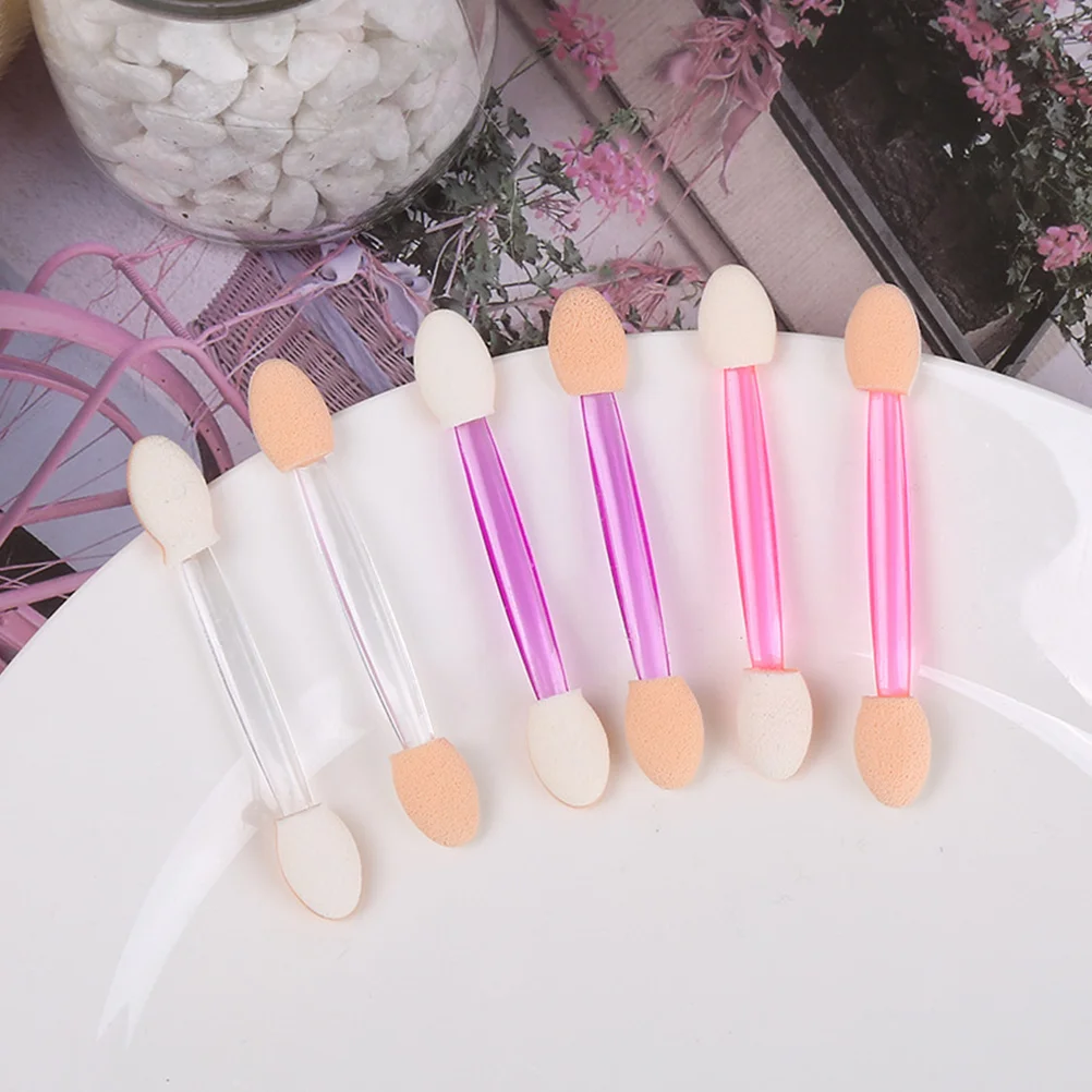 Brosse à fard à paupières jetable à double extrémité, pointes en éponge en Latex, outils de maquillage Non toxiques pour femmes, éponge de conception d'ombre à paupières 50 pièces