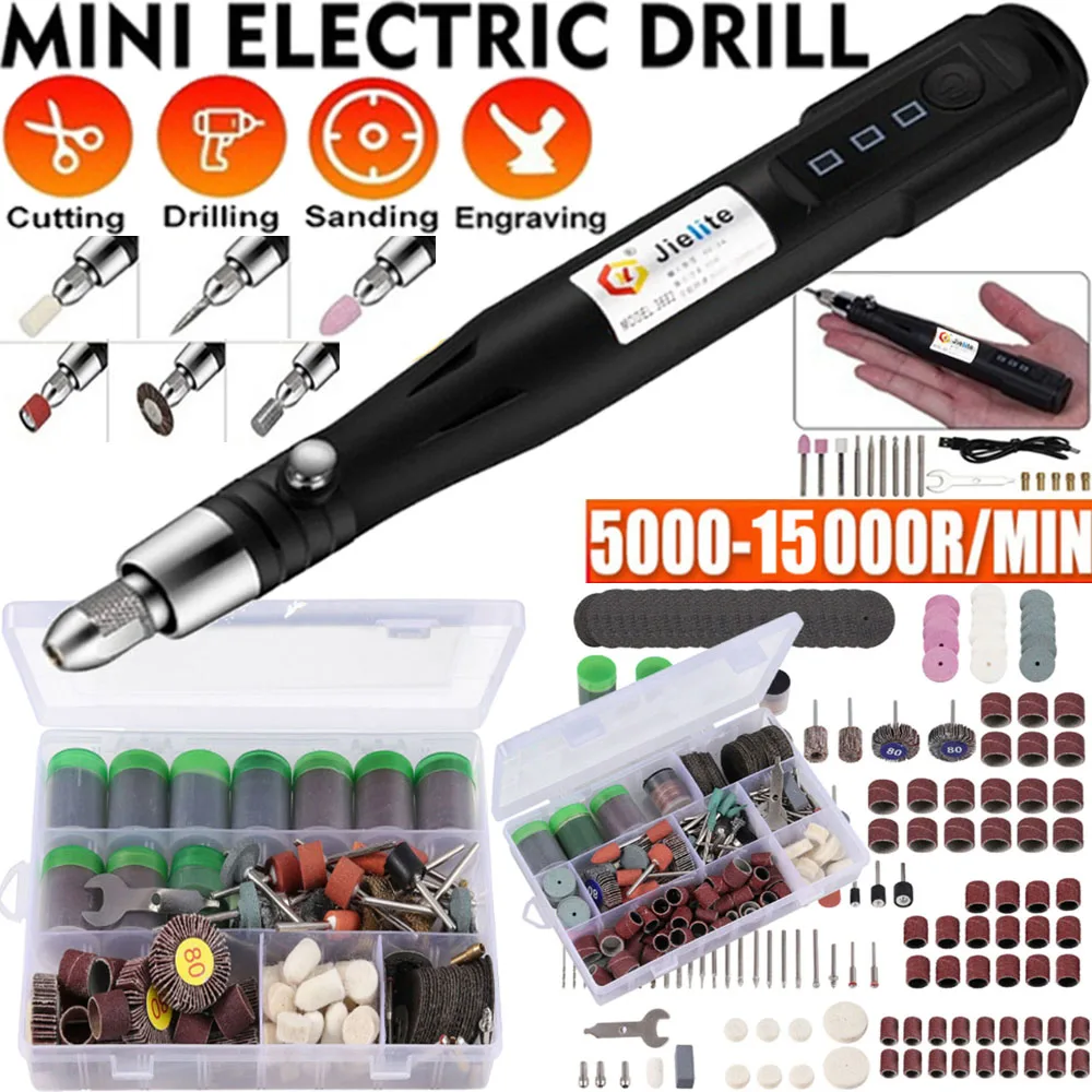 15000RPM Mini Drill Electric Drill  Handheld USB  Engraving Pen Polishing Machine With Dremel Rotary Tool Accessories DIY Tools