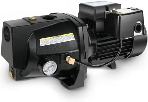 1HP Shallow Well Jet Pump,Cast Iron, Well Depth Up to 25ft, 115V/230V Dual Voltage, Automatic Pressure Switch