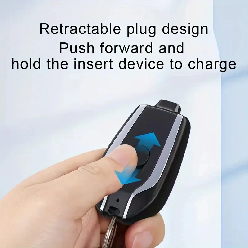 Mini-Schlüsselanhänger-Notfallladeschatz; Kleines tragbares tragbares Netzteil für Geräte mit einer iPhone/Typ-C-Schnittstelle