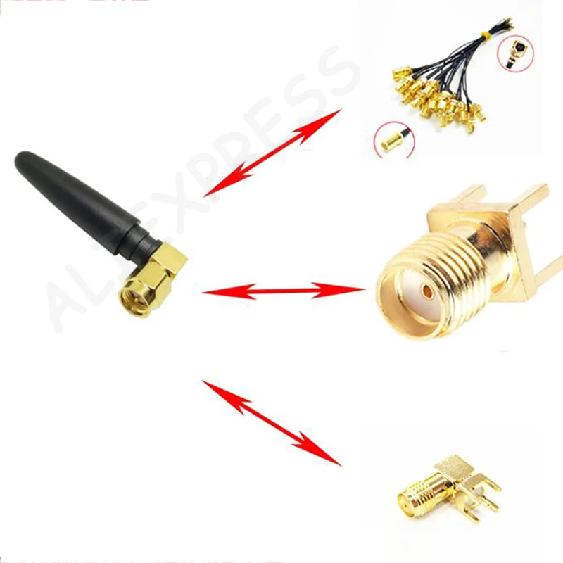 

New2.4G WIFI Bluetooth Radio Antenna 2.5DB Gain SMA Male Plug Connector Right Angle