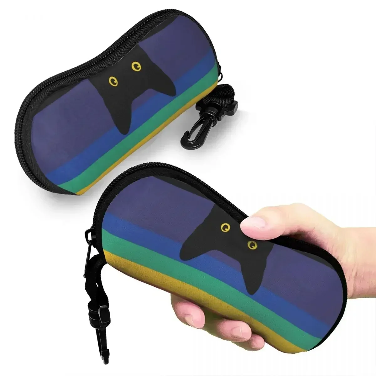 

Cat In Rainbow Circle Shell Glasses Case Unisex Fashion LGBT Gay Pride Eyeglasses Case Sunglasses Protector Box