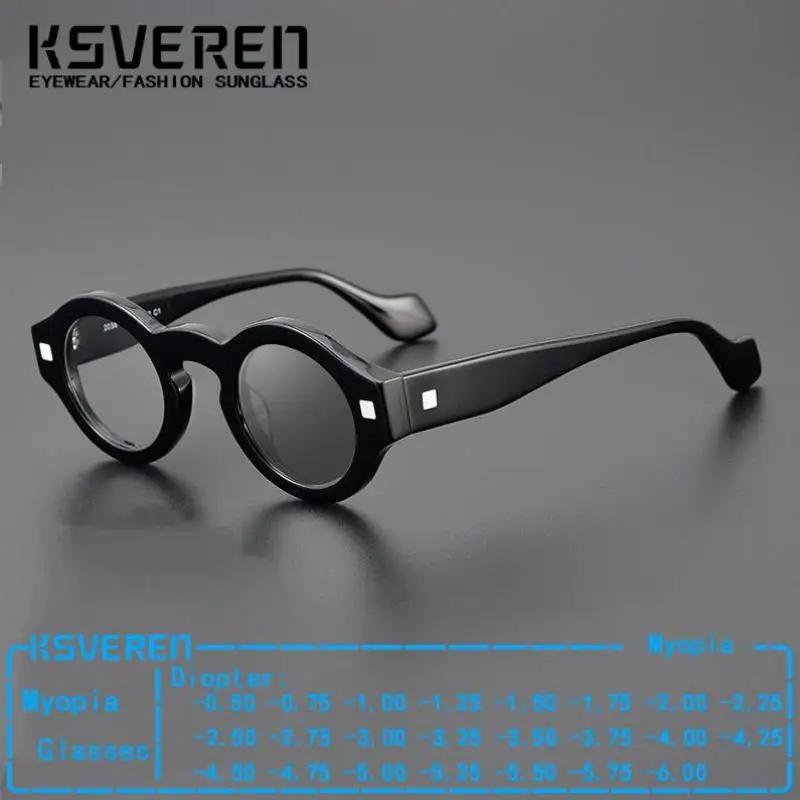 

Men Women Round Photochromic Nearsighted Glasses 2024 New Refractive Astigmatism Lenses Anti Reflection 0 -0.5 To -6.0