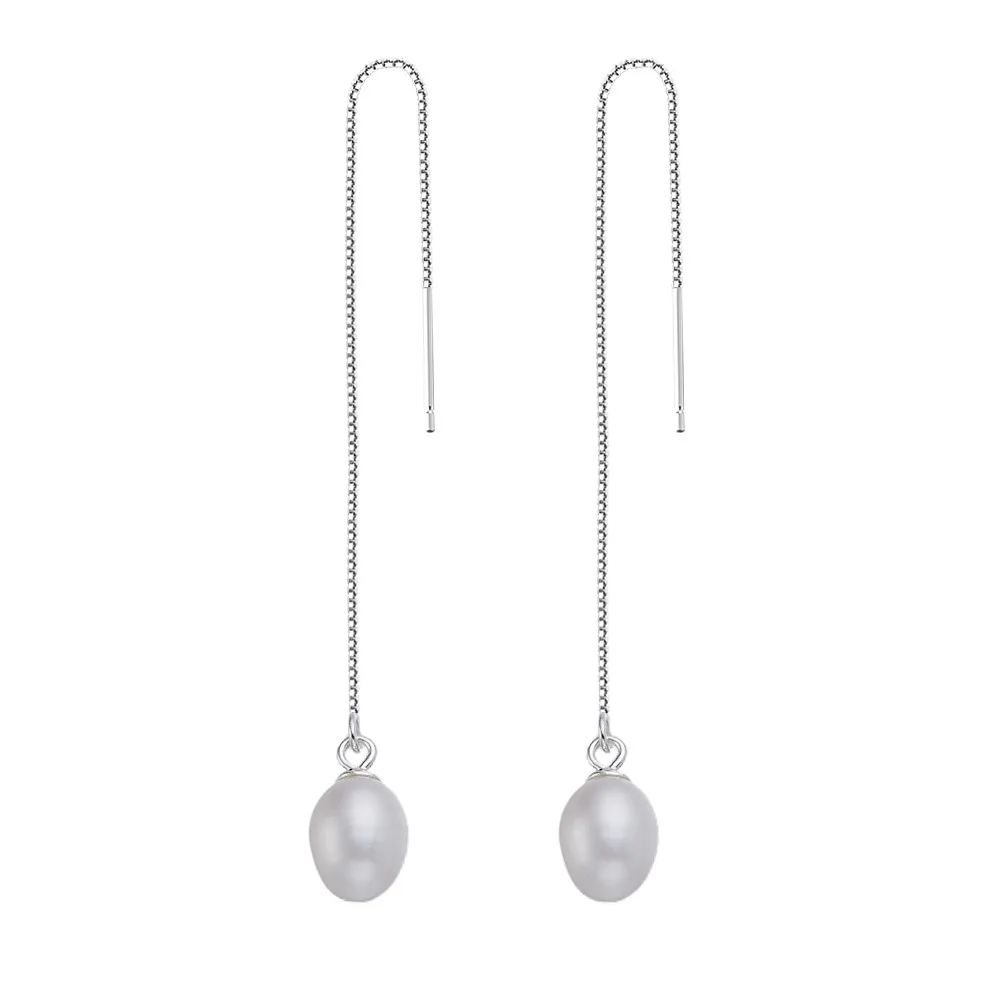 

925 Sterling Silver Natural Freshwater Baroque Pearl Unusual Earrings for Women Chic Charming Goth Jewelry