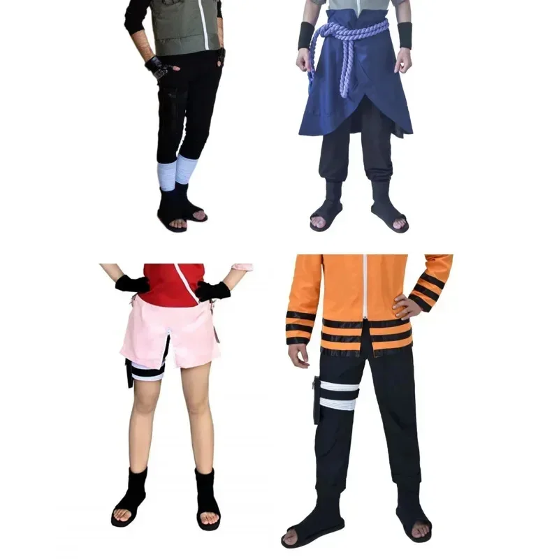 2026 Anime Cosplay Props Shoes Boots Uzumaki Kakashi Itachi Sakura Sasuke Men Women Black Sandals Halloween Christmas OOASM3