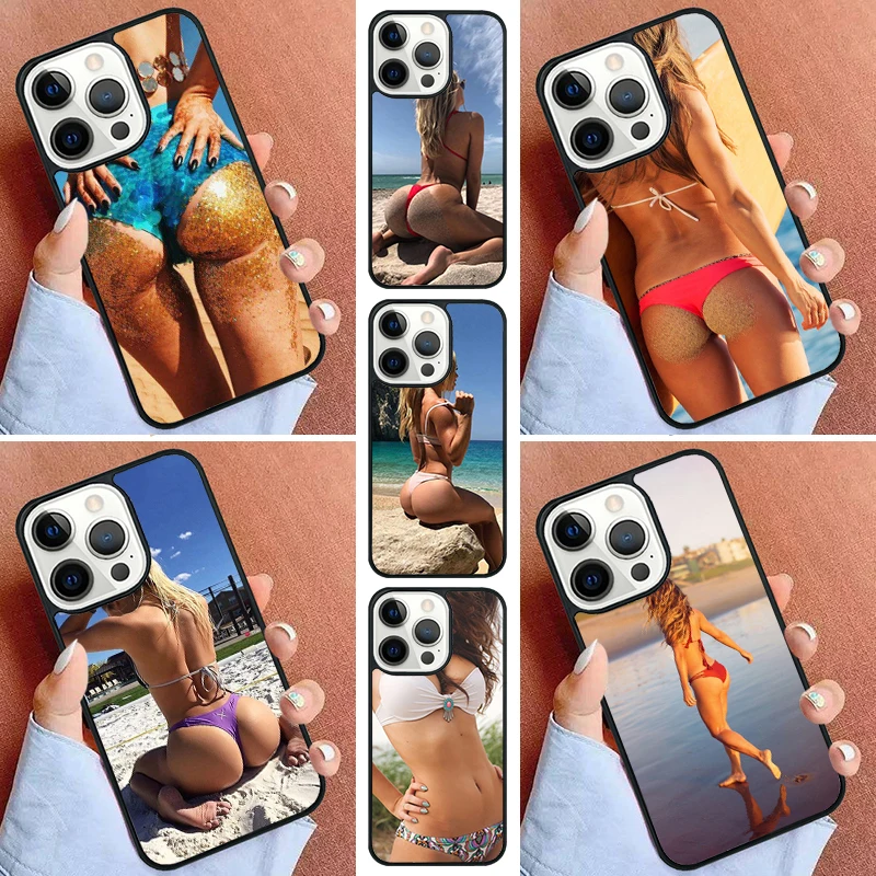 Beach Booty Bikini Girl Phone Case For iPhone 16 15 14 Pro 11 13 12 Mini Max SE 2020 6S 7 8 Plus Cover Capa