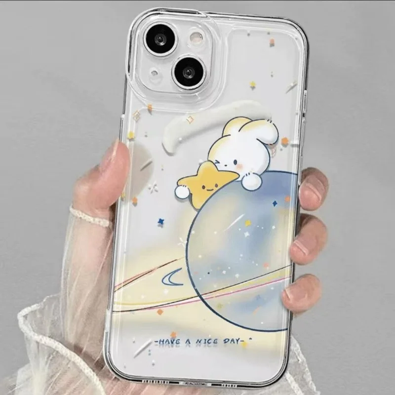 For iPhone 17 Pro Max Case Unique Dreamy Lovely Transparent TPU Case For iPhone 17 Pro Max 17E Air 16 e 15 14 SE Protector Cover