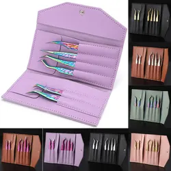 6PCS False Lash Tweezers Set For Eyelash Extensions Clip Boot Volume Isolation Precise Eyebrow Nail Art Tongs Makeup Tools Kit