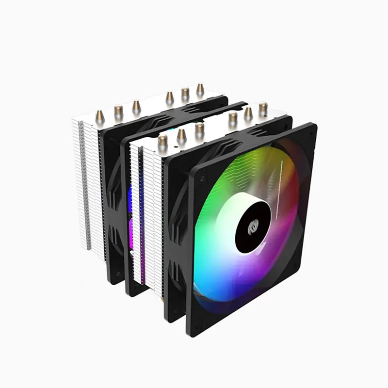 LDPCSJ  Journey DST-60 Dual Tower Cooler CPU Fan ARGB Six Copper Pipes Desktop Computer Hosting Chassis PWM Air Cooling Co