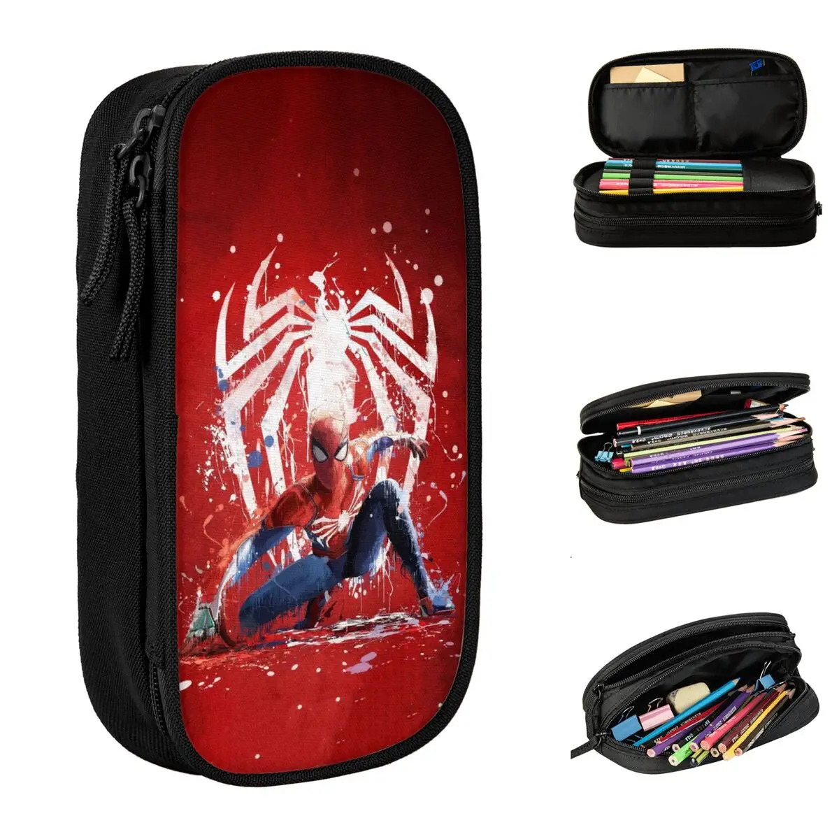 Spider-Man Superhero Gift For Kid's Pencil Cases Fashion Pen Box Pencil Bags For Girl Boy Large Storage Students School Supplies