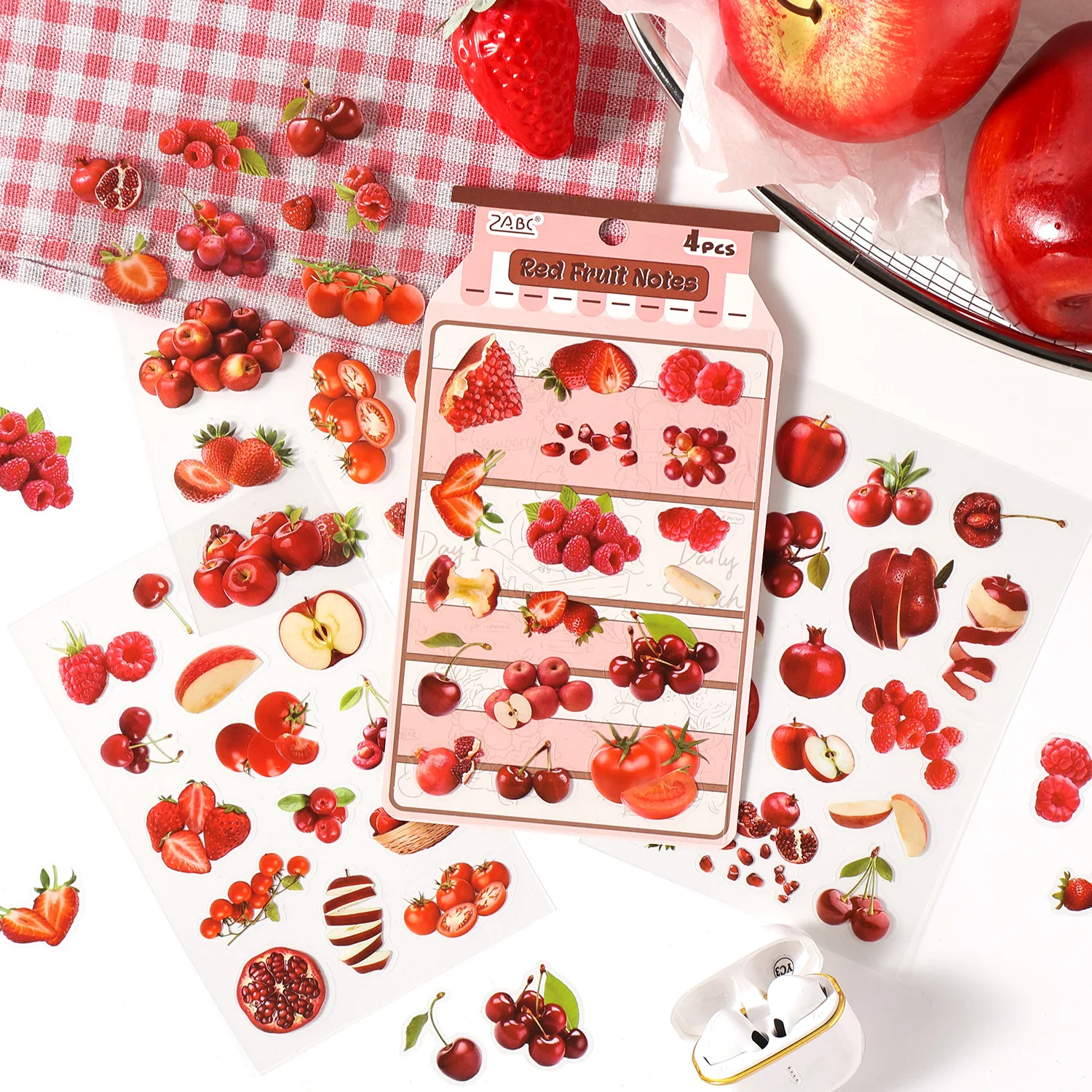 Picture 7: 4Pcs Orange Strawberry Fruit Series Die cut Adhesive Sticker Journal Japanese stationery Decoration Scrapbook Diary Cute Sticker