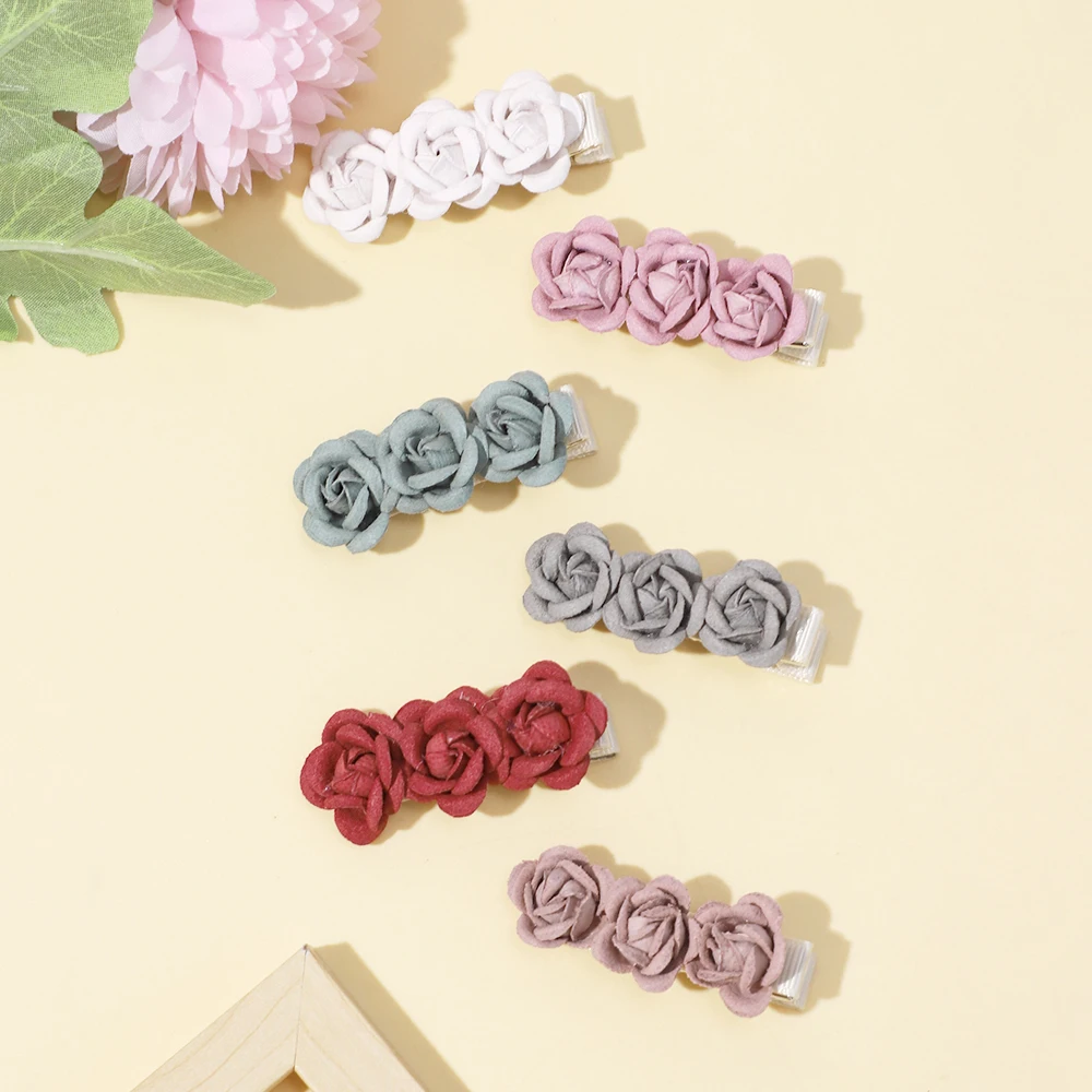 

Flower Baby Girl Hair Clips Solid Newborn Hairpins Photography Props Handmade Cute Barrettes Headwear Kids Hair Accessories