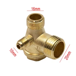 1 Pcs New Air Compressor Check Valve 3-Port Zinc Alloy Brass Male Thread Check Valve Connector Tool For Air Compressor 20*16*10