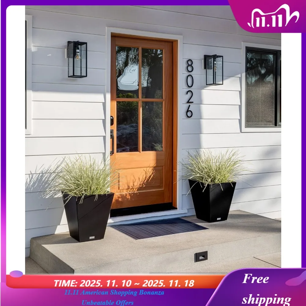 

Пластиковый плантатор Nobleton серии Pure — большие горшки для внутреннего или наружного крыльца/патио | Прочное всепогодное использование