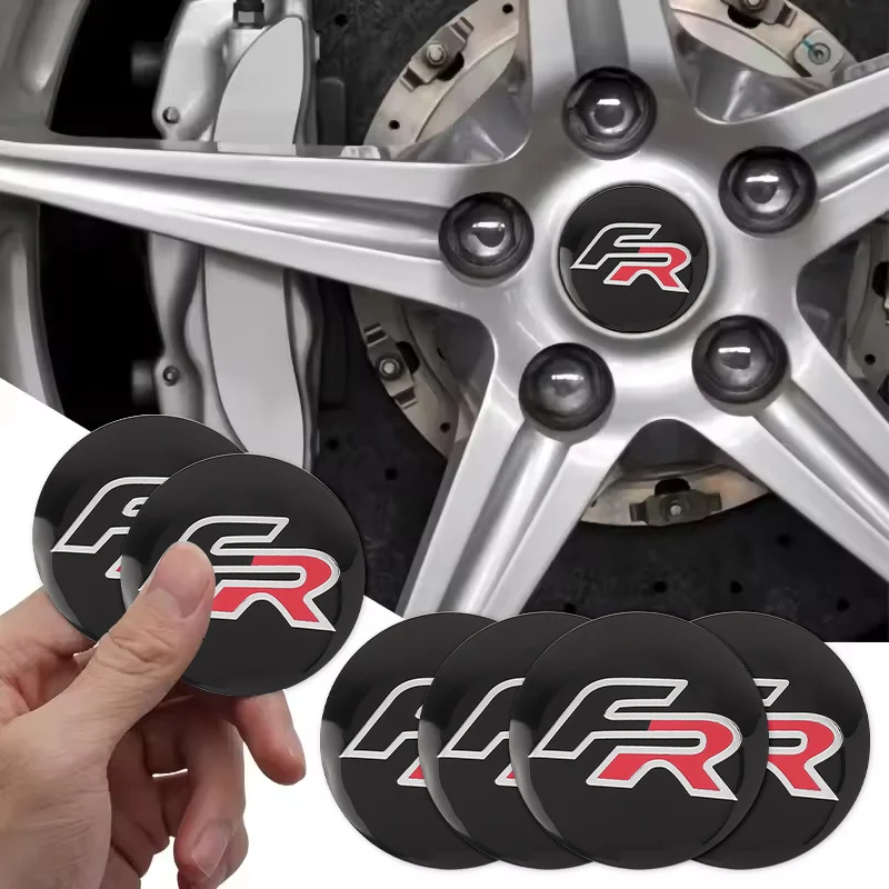4pcs 56MM Car Wheel Center Hub Cap Badge Logo Sticker For Seat FR Leon Ibiza Altea Exe 5f Mk2 Mk3 TARRACO Decoration Accessories