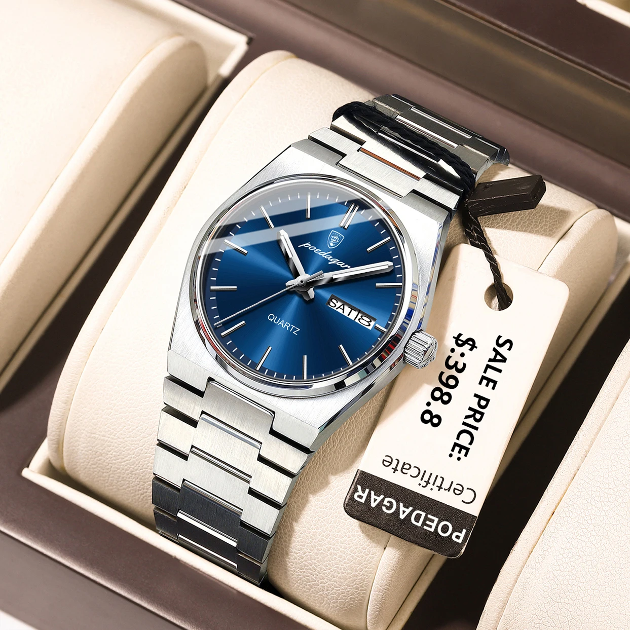 

POEDAGAR модные роскошные женские часы водостойкие светящиеся часы с датой недели женские часы из нержавеющей стали деловые кварцевые часы для женщин